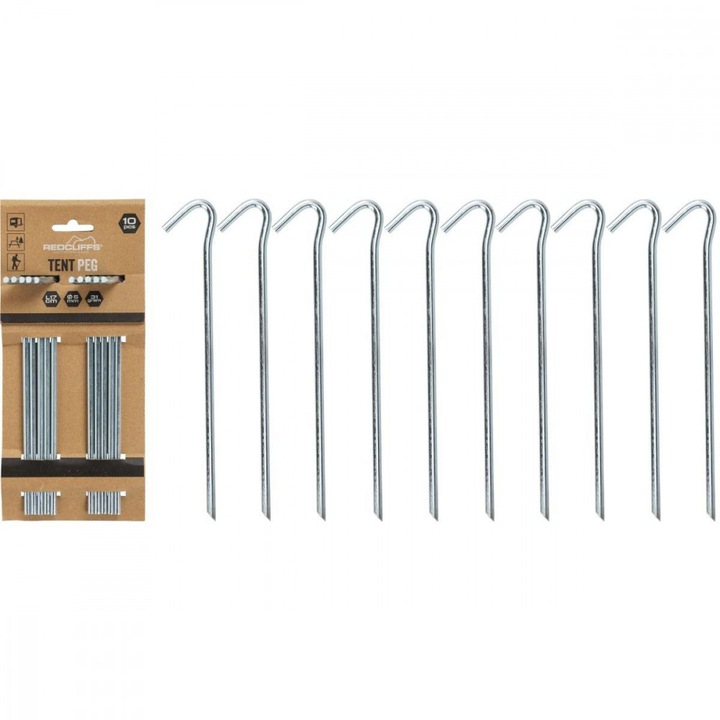 Sátorcövek 17cm szett. 10 db fém redcliffs