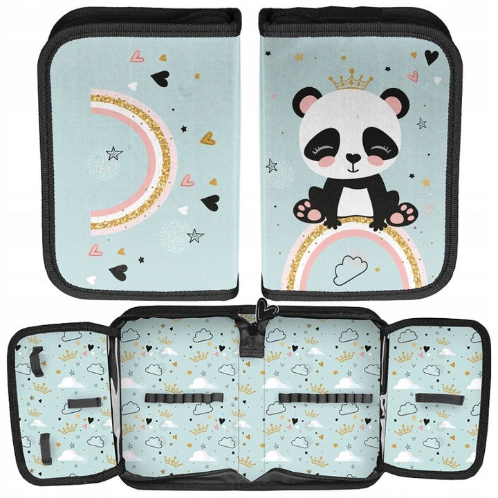 Penar, Paso, Panda, Fara Echipament, 19.5 x 13 x 3.5 cm, Poliester, Negru/Albastru