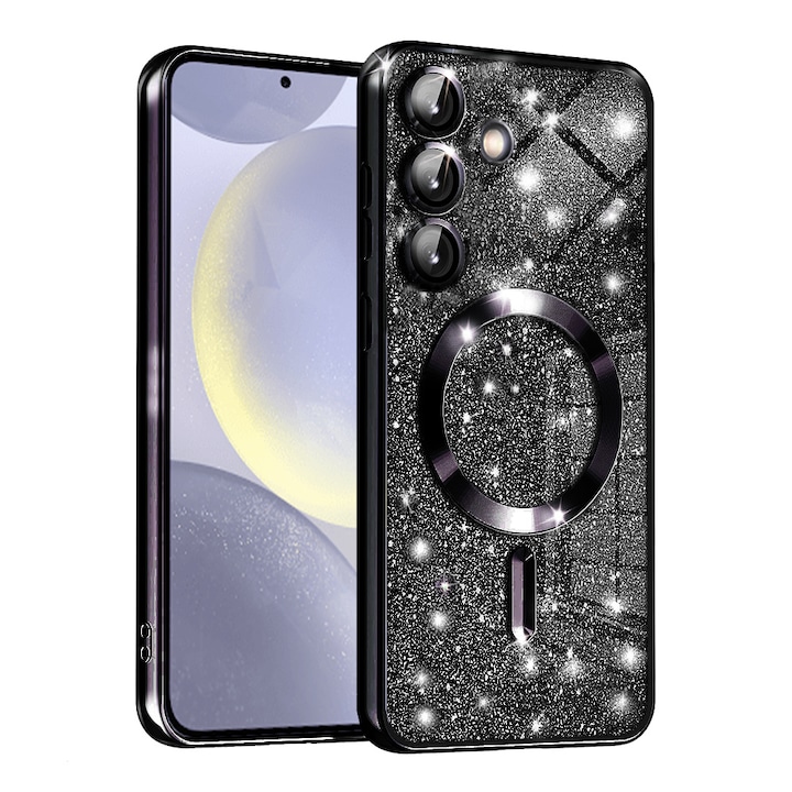Husa pentru Samsung Galaxy S24 Plus - Techsuit Luxury Glitter MagSafe - Black