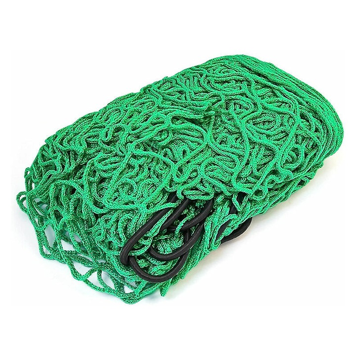 Защитна мрежа за ремарке QttvbTna, найлонова, UV устойчива, с подсилен ръб, 1.5x2.2m, зелена