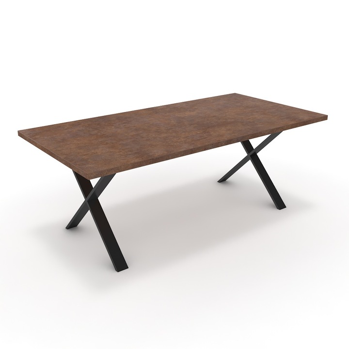 Étkezőasztal - Préma fekete lábbal - Ferro bronz, méret: 200x100x78 cm