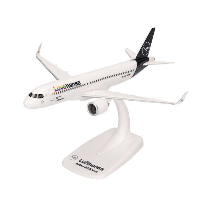 Aeromacheta, GEMINI AIRBUS A320NEO LUFTHANSA LOVEHANSA, metal, 1:400, 18x18cm
