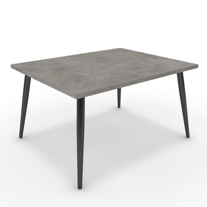 Dohányzóasztal - Manu fekete lábbal - Vil.szürke Chicago beton, méret: 75x60x42 cm