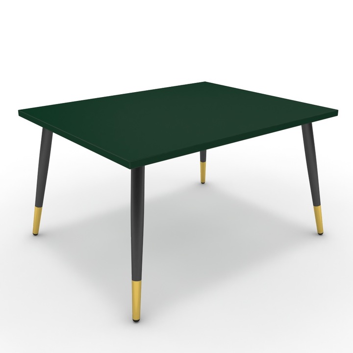 Dohányzóasztal - Manu fekete és arany lábbal - Forest zöld, méret: 75x60x42 cm