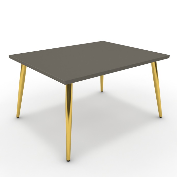 Dohányzóasztal - Manu arany lábbal - Fosszil szürke, méret: 75x60x42 cm