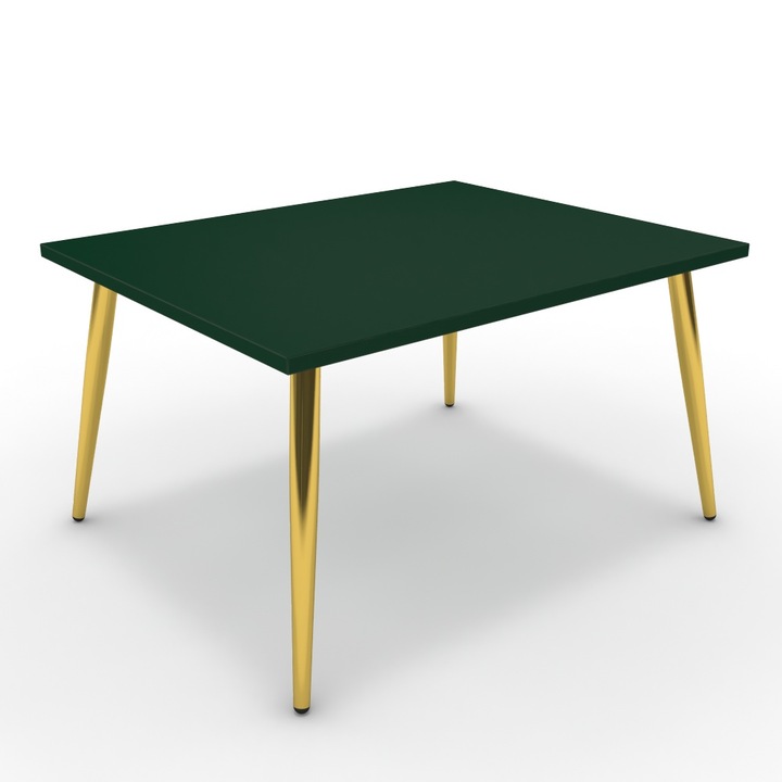 Dohányzóasztal - Manu arany lábbal - Forest zöld, méret: 75x60x42 cm