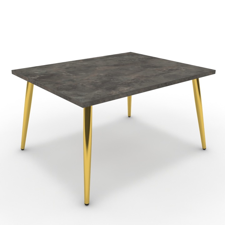 Dohányzóasztal - Manu arany lábbal - Antracit metal rock, méret: 75x60x42 cm