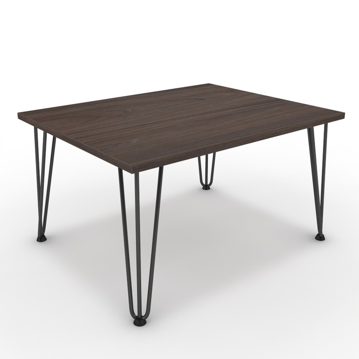 Dohányzóasztal - Linga fekete lábbal - Sötét rauna szil, méret: 75x60x42 cm