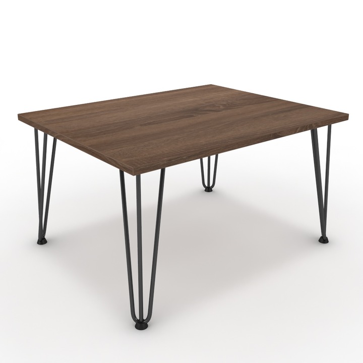 Dohányzóasztal - Linga fekete lábbal - Barna sonoma tölgy, méret: 75x60x42 cm