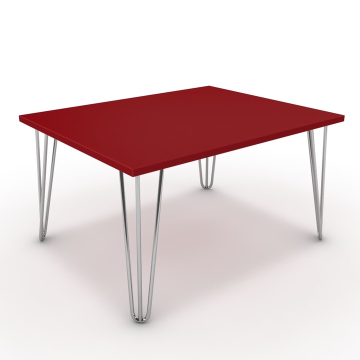 Dohányzóasztal - Linga króm lábbal - Chilli piros, méret: 75x60x42 cm