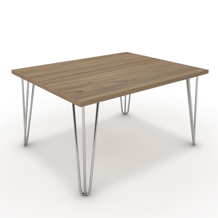 Dohányzóasztal - Linga króm lábbal - Világos rauna szil, méret: 75x60x42 cm