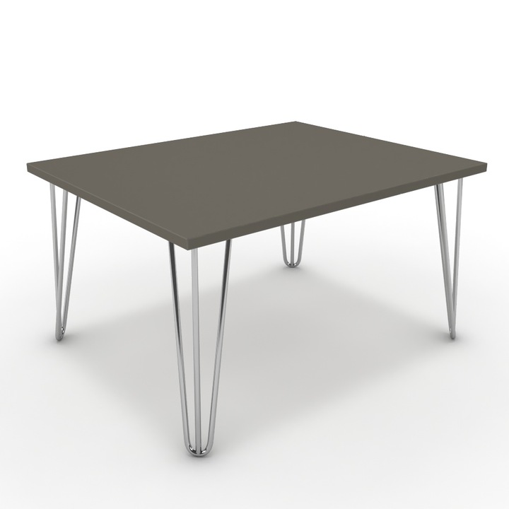 Dohányzóasztal - Linga króm lábbal - Fosszil szürke, méret: 75x60x42 cm