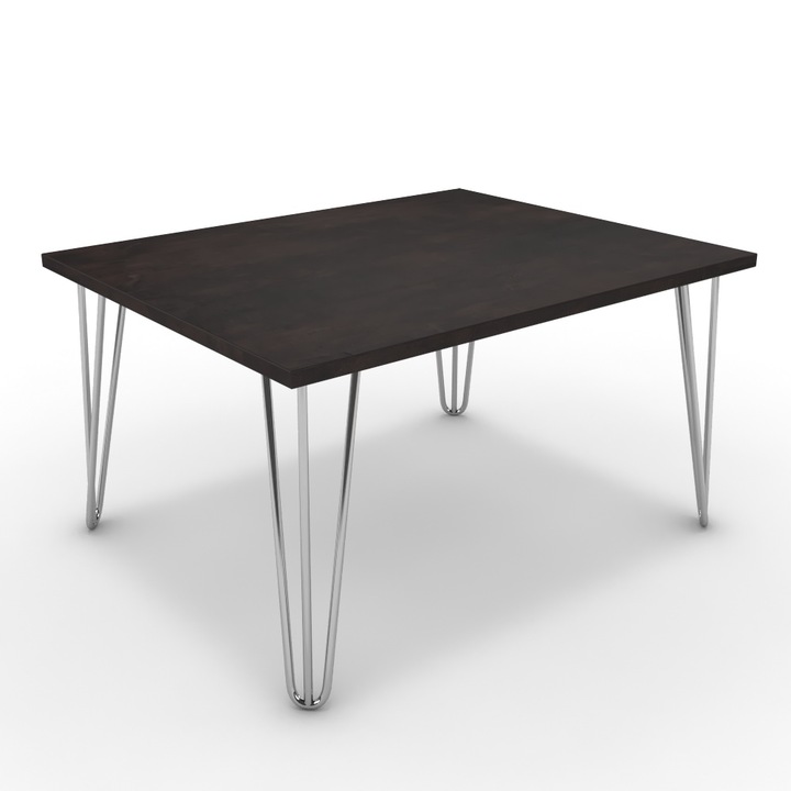 Dohányzóasztal - Linga króm lábbal - Fekete-arany metál pala, méret: 75x60x42 cm