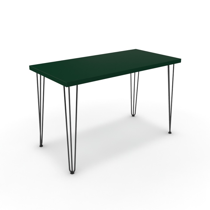 Íróasztal - Linga fekete lábbal - Forest zöld, méret: 120x60x75 cm