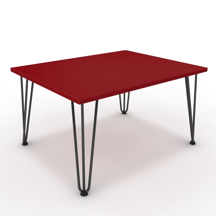 Dohányzóasztal - Linga fekete lábbal - Chilli piros, méret: 75x60x42 cm