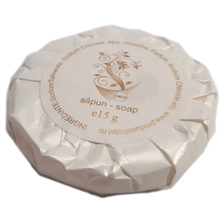 Sapun vegetal rotund 15 gr. plisee - 200buc / ambalaj