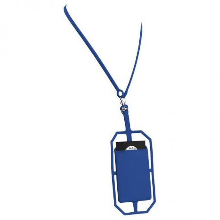 Husa telefon: Universala - telefon RFID gat si suport card - silicon albastru