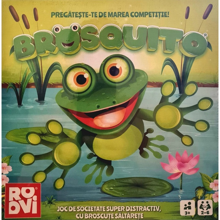 Társasjáték Brosquito, ugró békák, 3 éves kortól
