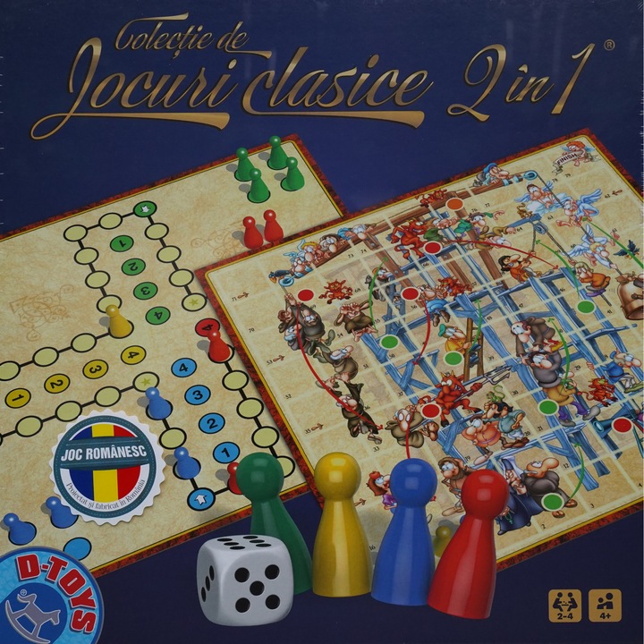 D-Toys 2 az 1-ben Társasjátékok, Ludo, 4 év felett