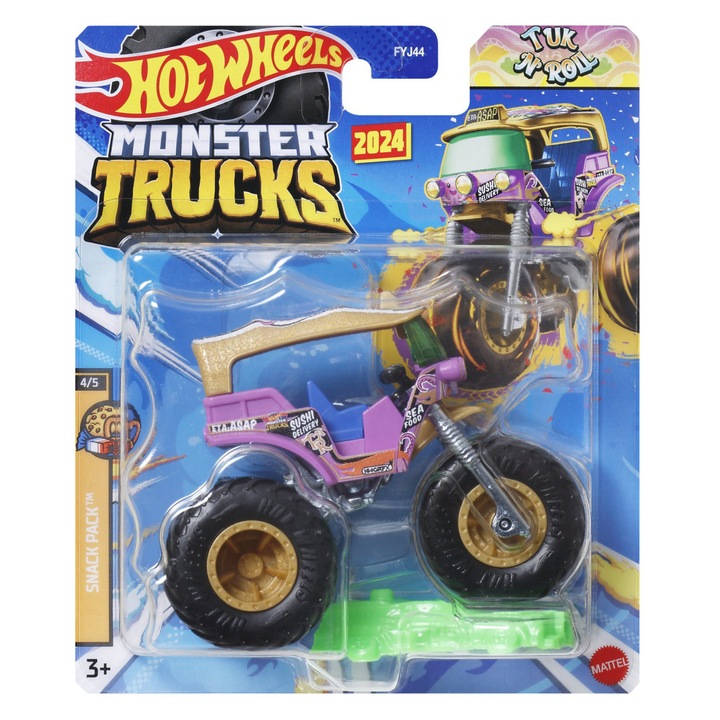 Masinuta Hot Wheels Monster Truck - Tuk Nroll, 1:64