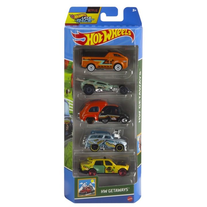 Комплект 5 колички Hot Wheels - Hw Getaways