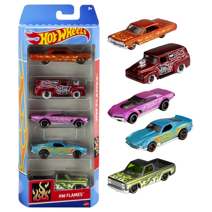 Set 5 masinute Hot Wheels - Hw Flames