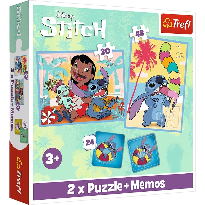 Puzzle, Trefl 2 az 1-ben feljegyzés - Disney Stitch Lilo