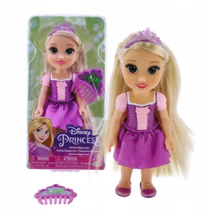 Papusa, Jakks Pacific, Disney Princess Mini Doll Rapunzel, 3 ani, 16 cm, Plastic, Multicolor