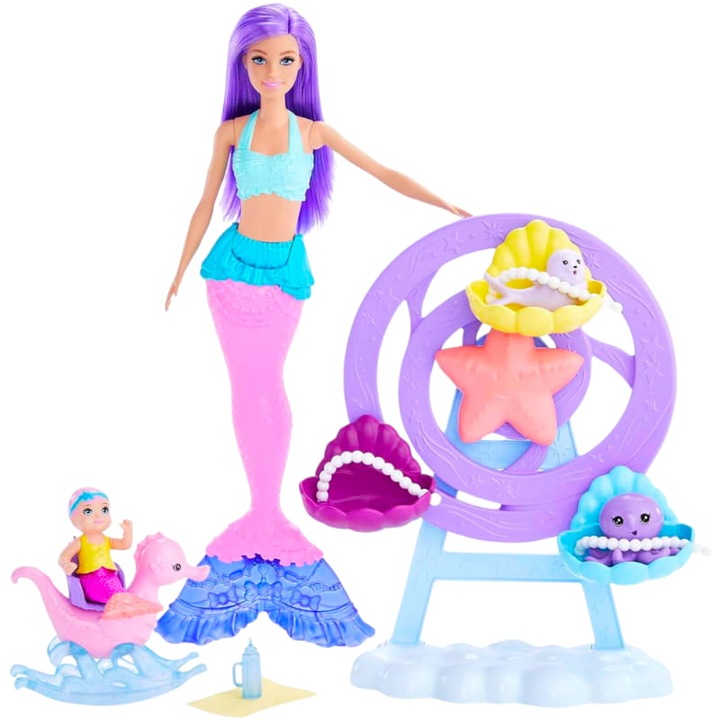 Baba, Mattel, Barbie Dreamtopia Magical Mermaid, 3 éves, Műanyag, Többszínű