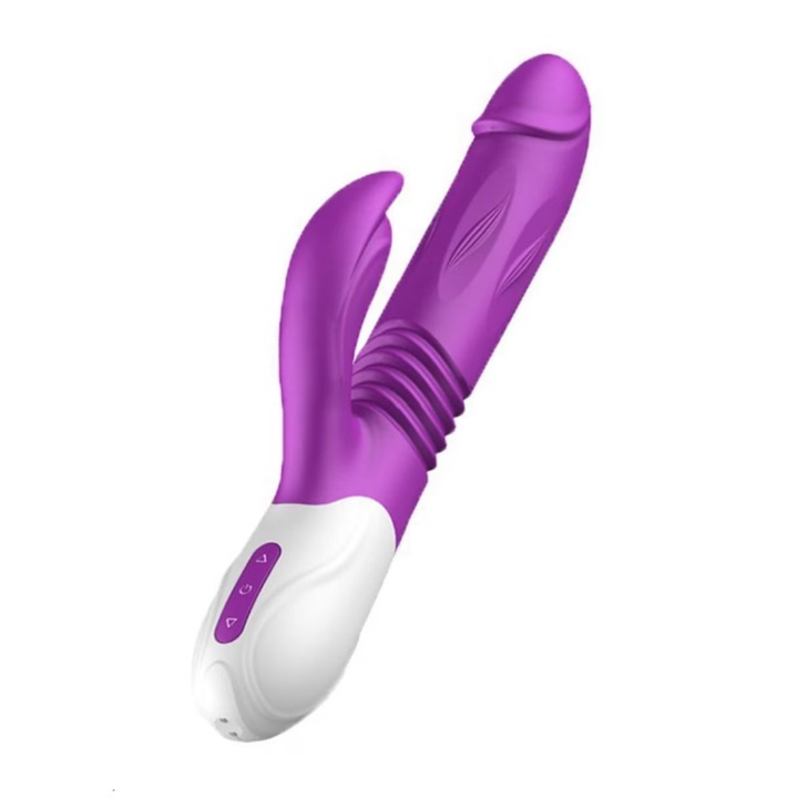 Специален вибратор MR™, 10 функции за разширяване и натискане, USB зареждане, Двойна стимулация, Клитор и G точка, 20x3, 6 см, Лилав