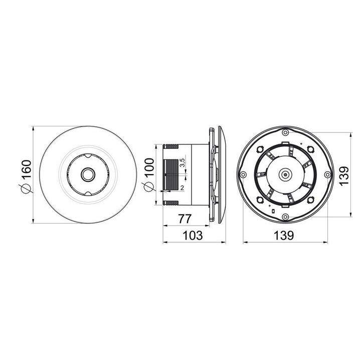 Aventa- Orbit ventilátor WXO100