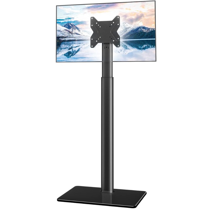 Hemudu univerzális padló TV állvány forgatható rögzítéssel, 19-43 hüvelykes LED LCD TV-khez, fekete, HT1001BP modell