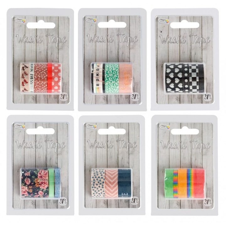 Комплект декоративни ленти CraftArt, 3 броя 3 метра различни