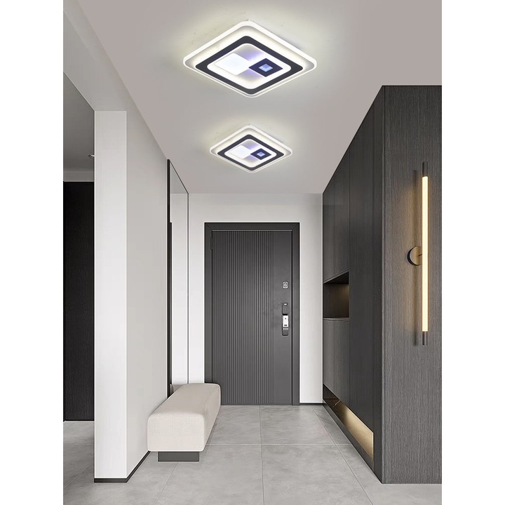 RFAN LED fali lámpa, 9065-240 modell, 3 féle fény, 100W, fekete-fehér
