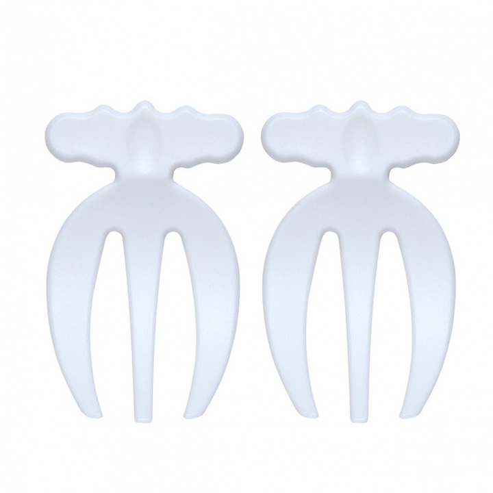 2 db ASDIIT salátavilla készlet, 3 ágú kivitel, ergonomikus fogantyú, strapabíró PP, fehér