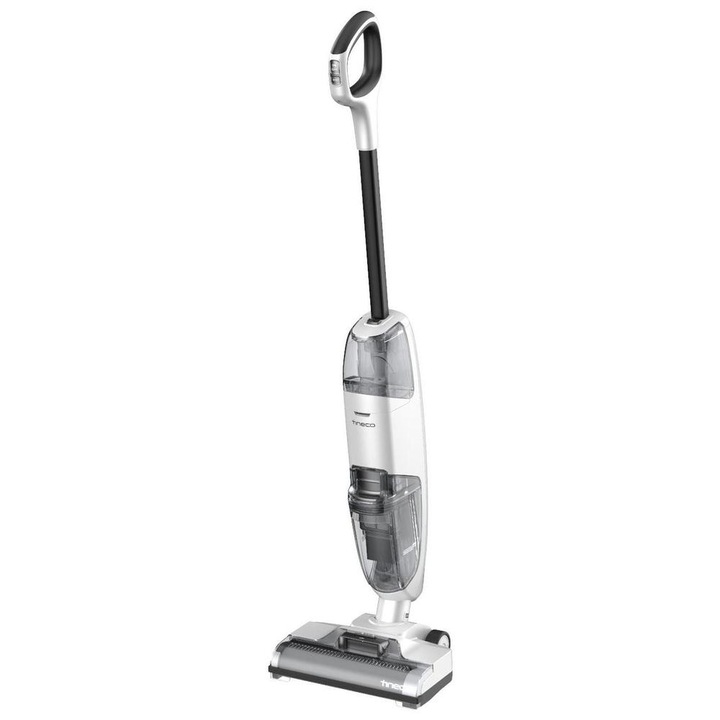 Вертикална прахосмукачка с измиване Tineco iFloor 2 Plus FW011400D, 120 W, Контейнер 0,5 L чиста вода, 22 минути автономност Бял/Сив
