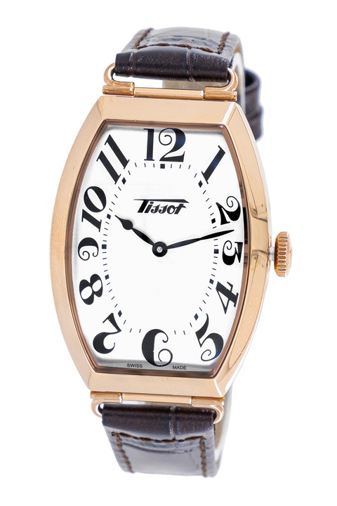 Tissot, Правоъгълен часовник с кожена каишка, Rose Gold
