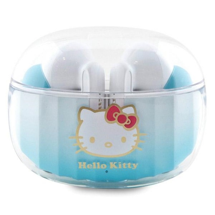 Hello Kitty HKTWSHDGKEQ TWS Bluetooth fejhallgató + töltőállomás galvanizált logóval, kék, színátmenet