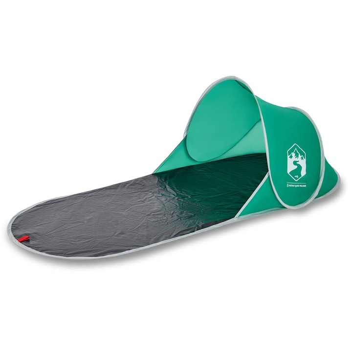 Cort de plaja pop-up vidaXL, verde marin, impermeabil, 0.8 Kg