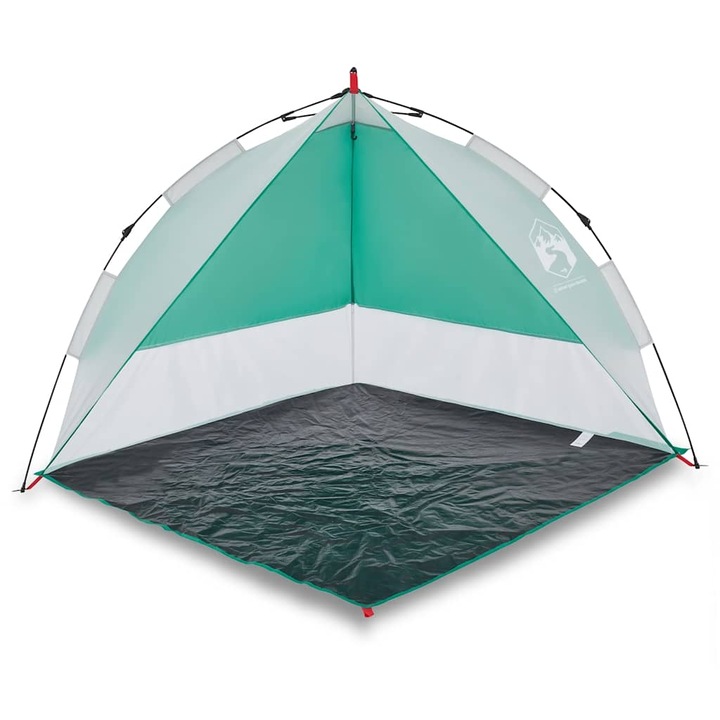 Cort de plaja vidaXL, verde marin, impermeabil, setare rapida, 1.1 Kg