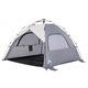Cort camping 3 persoane vidaXL, gri, impermeabil setare rapida, 2.55 Kg