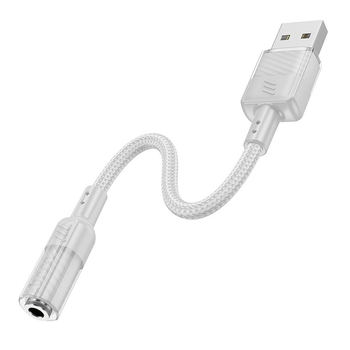 Adaptor HOCO AUX USB la mufa de 3,5 mm (mama) Spirit LS37 gri