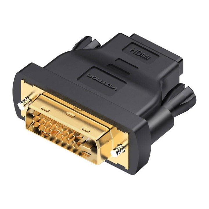 DVI (24+1) мъжки HDMI женски адаптер Vention ECDB0 (черен)