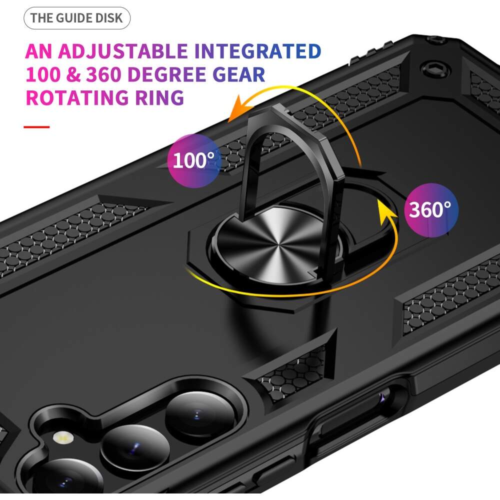 Husa Compatibila cu Samsung Galaxy A54 5G, Ring Armor, Anti-Shock, Protectie Camere, Negru, Atlas