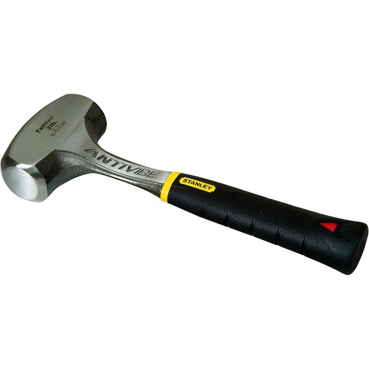 Антивибрационен чук Stanley 1-56-001, Изкован от едно парче за здравина, Патентована технология ANTI-VIBE, Тегло: 1,3 кг, Черен/Сребрист