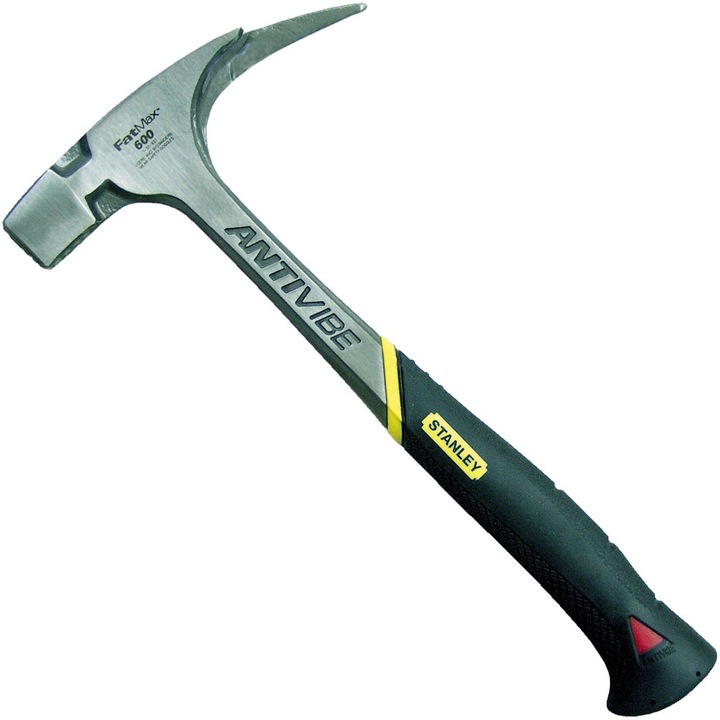 Дърводелски чук Stanley FatMax 1-51-937, Антивибрационен, Изработен от едно парче, Амортизиране на вибрациите, Дръжка dynagrip, Магнитен държач за пирони