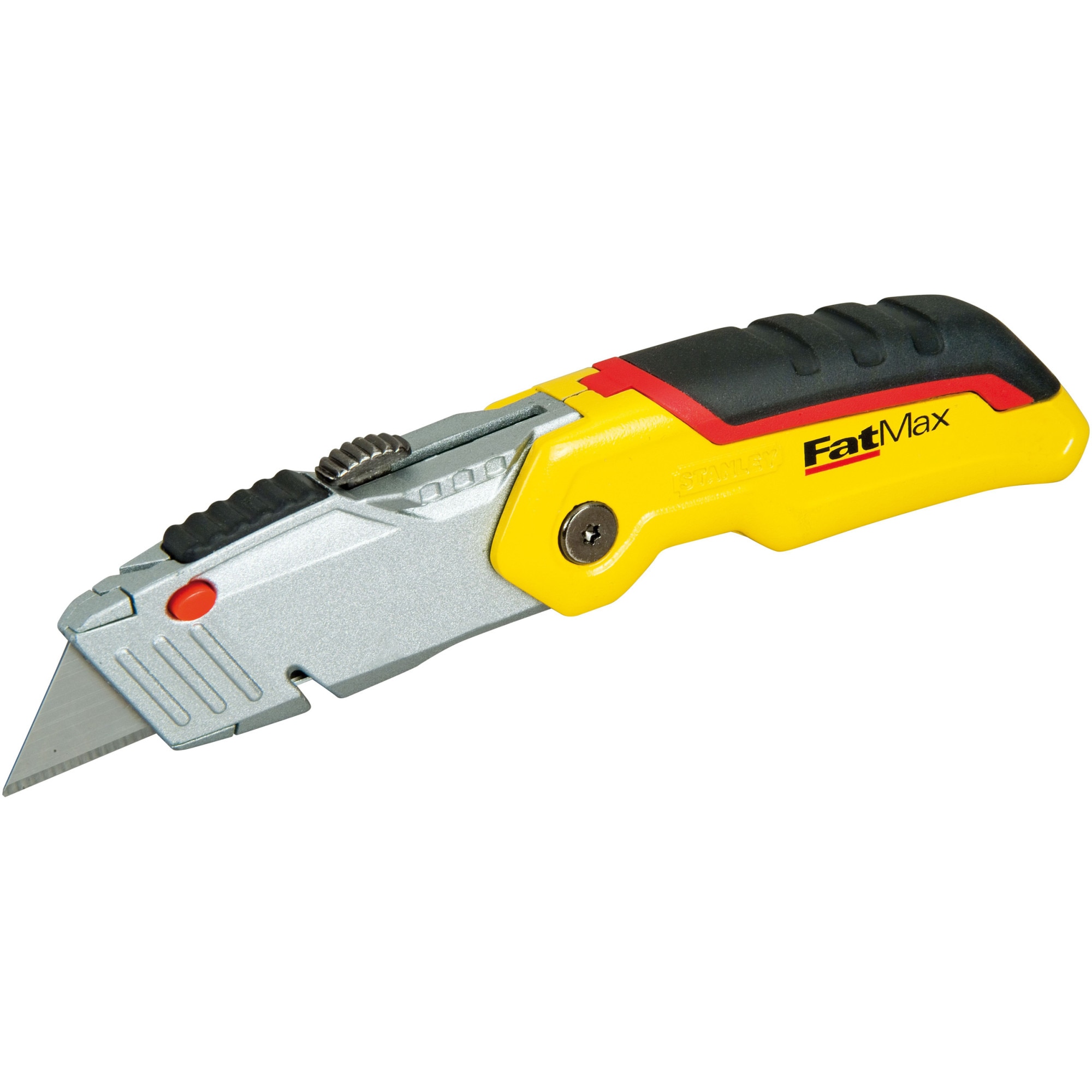 Cutter pliabil profesional Stanley FatMax 0-10-825 cu lama retractabila, 85 mm, maner bicomponent pentru confort si prindere sigura, clip metalic integrat pentru curea
