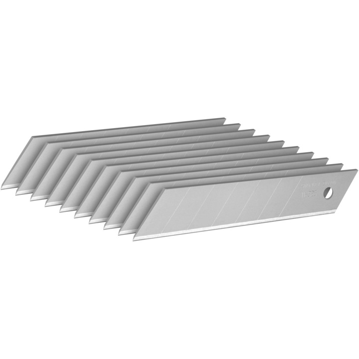 Set 10 lame cutter segmentate Stanley 0-11-325, latime 25mm, lungime 140 mm, 7 segmente, continut: 10 lame, cu margine dreapta