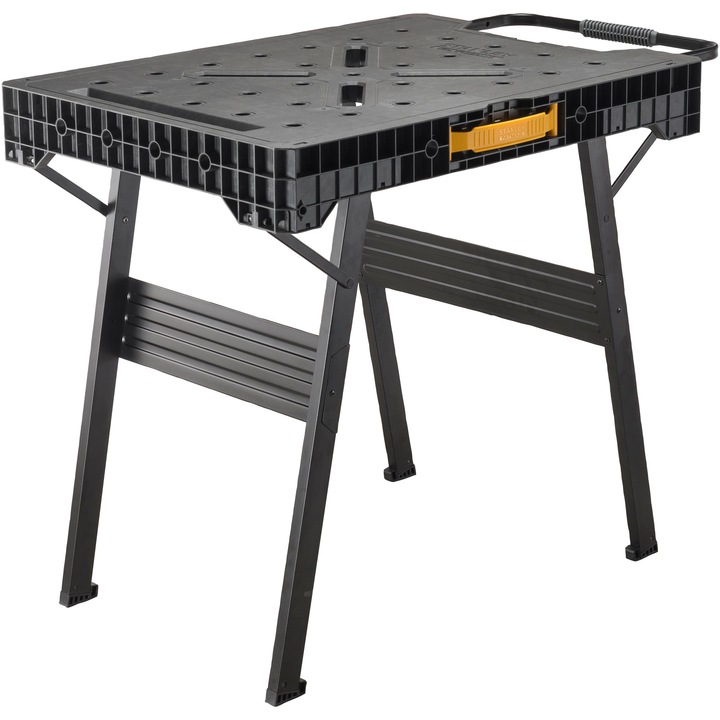Работна маса Stanley FatMax Express FMST1-75672, Сгъваема, Максимален капацитет 450 кг, Голяма работна повърхност 85 x 61 см за различни приложения, Съвместима с всички скоби Stanley FatMax
