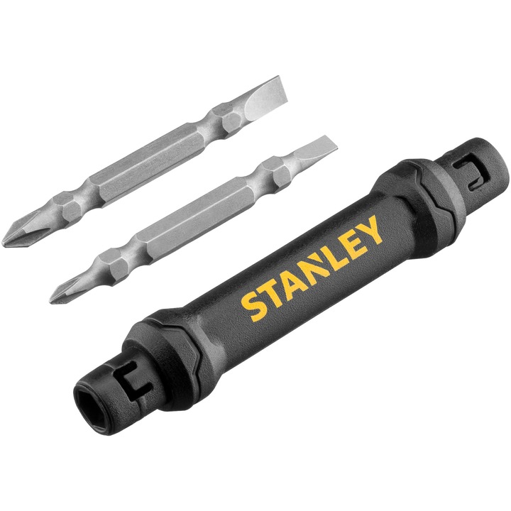 Отвертка 4 в 1 Stanley 66-344M, Джобна, Набор от прецизни накрайници в един джобен инструмент, Идеална за сглобяване на играчки, отделения за батерии, очила, електроника и мобилни телефони, Магнитни накрайници